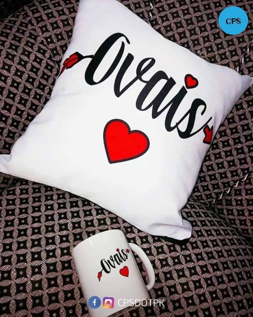 Customize Name Printed Cushion & Mug Combo - Image 5
