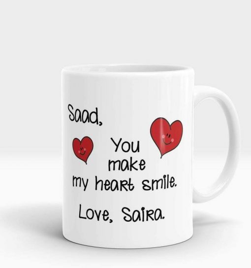 Customize You Make my Heart Smile Mug