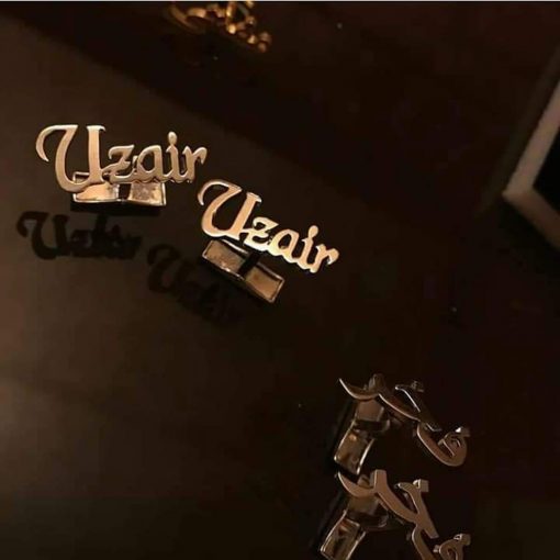Customize Name Gold Plated Cufflinks - Image 2