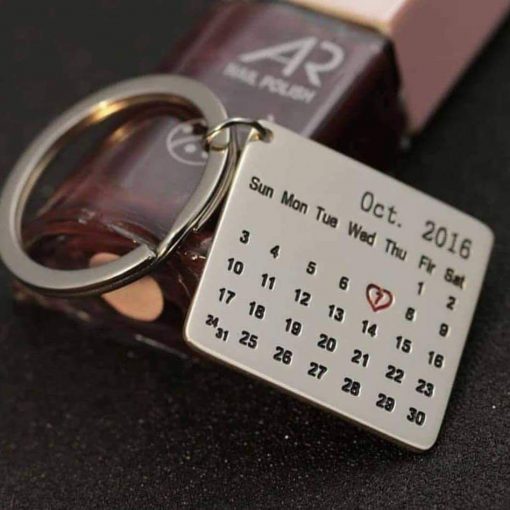 Customize Calendar Engraved Keychain