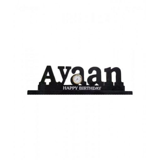 Customized Black Acrylic Name Clock - Image 2