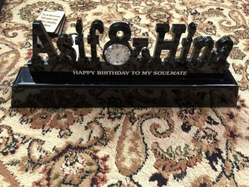 Customized Black Acrylic Name Clock - Image 3
