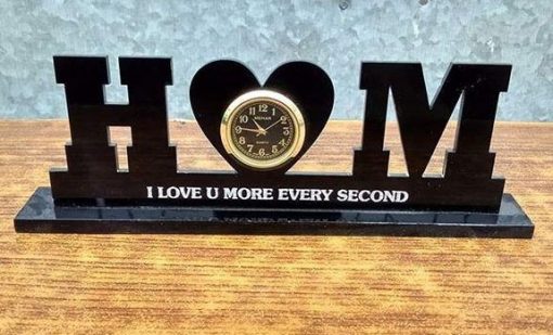 Customized Black Acrylic Name Clock - Image 4