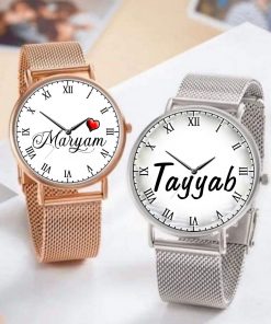 Customize Name Printed Magnetic strap Couple Watches