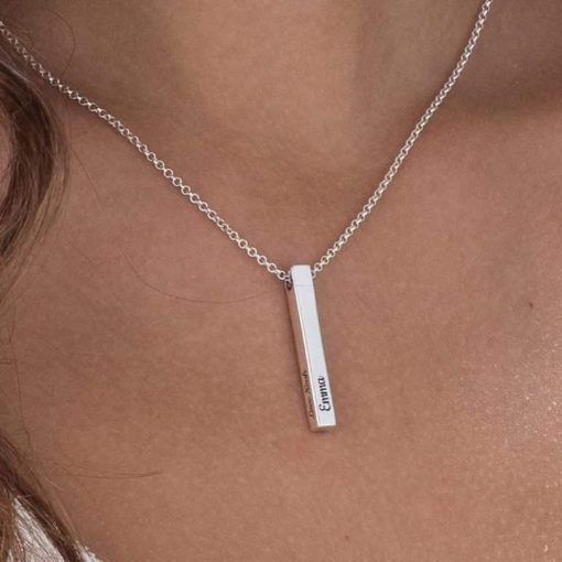 Customize Engraved Name Personalize Bar Locket - Image 4