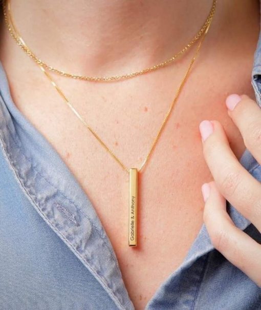 Customize Engraved Name Personalize Bar Locket - Image 3