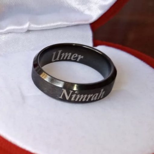 engraved rings black