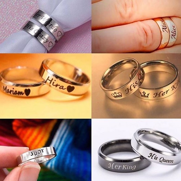 Name on sale printed rings