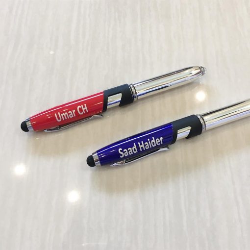 4 in 1 Metallic Touch stylus Light Pen With Mobile Stand & Your Engraved Name - Image 5