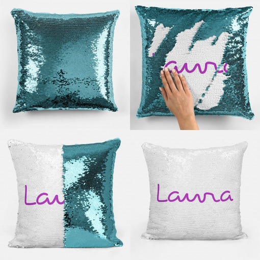 Customized Name Sequin Magic Cushion - Image 2