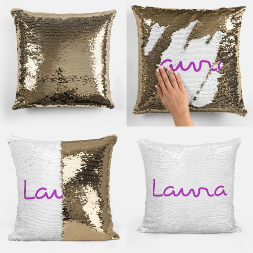 Customized Name Sequin Magic Cushion - Image 6
