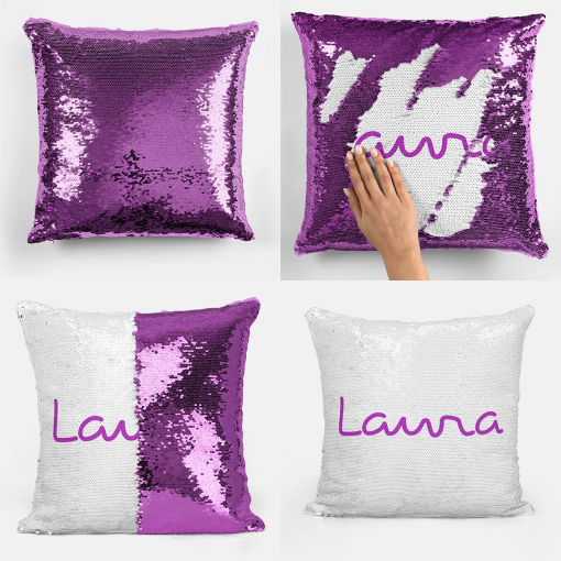 Customized Name Sequin Magic Cushion - Image 4