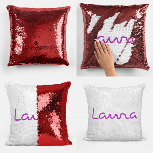Customized Name Sequin Magic Cushion - Image 3