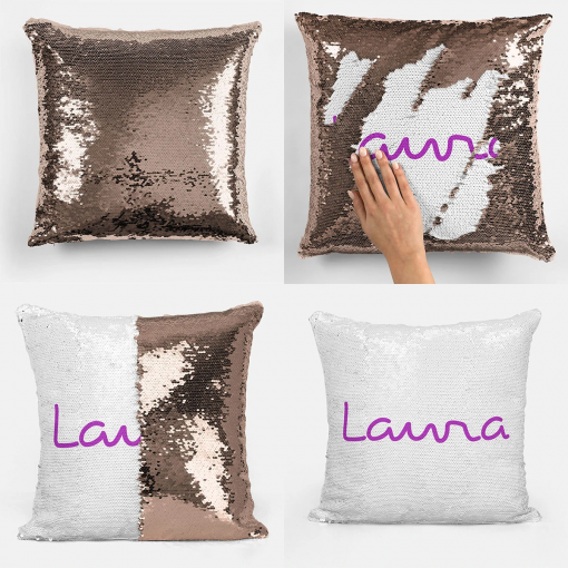 Customized Name Sequin Magic Cushion - Image 7