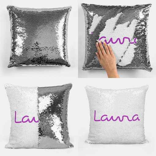 Customized Name Sequin Magic Cushion - Image 5