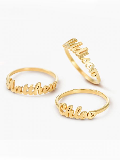 Personalized Custom Gold Plated Name Ring