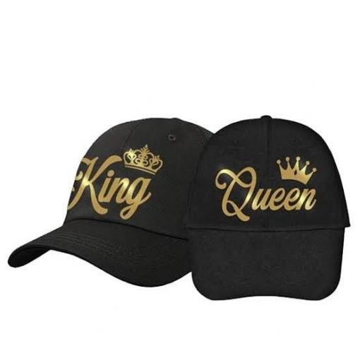 Cusomize Name King Queen Couple Caps