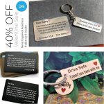 Customize Message Metal Wallet Card + Customize Metal Keychain Combo
