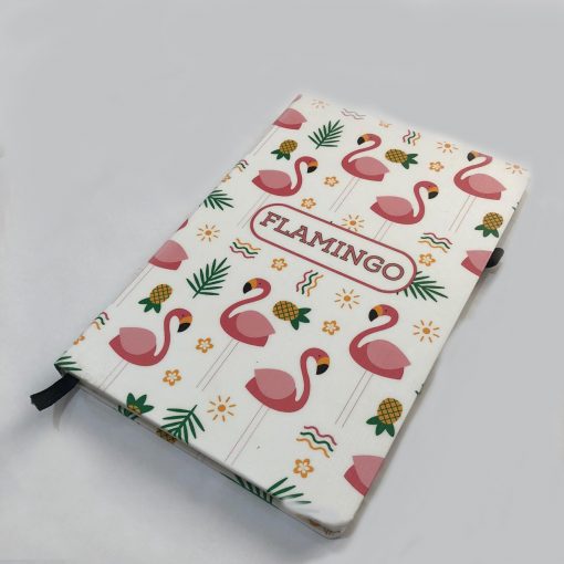 Custom Printed Flamingo White Diary