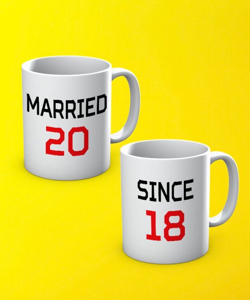 Married Since Printed Couple Mugs