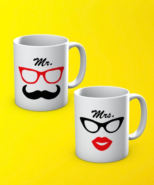 Mr And Mrs Printed Couple Mugs