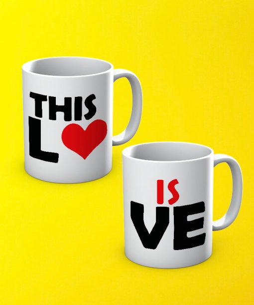 This Is Love Couple Printed Mugs
