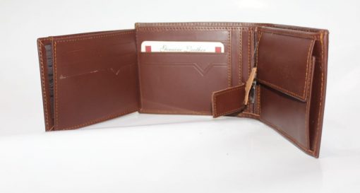 Customize Plain Three fold Pockets Wallet with name - Image 3