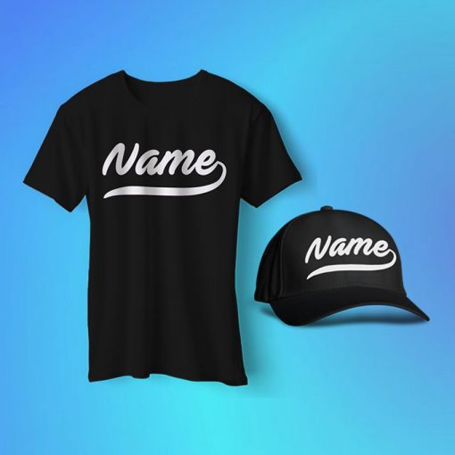 Custom Baseball Name T Shirt and Cap Pack