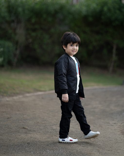 Customized Name Printed Kids Bomber Zipper Jacket - Image 3