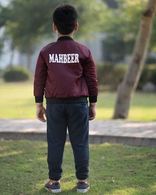Customized Name Printed Kids Bomber Zipper Jacket - Image 2