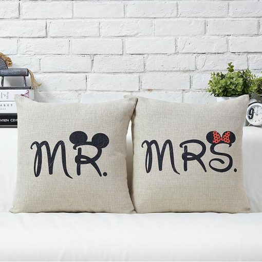 Mrs Mr Valentine s Day gift wedding couple cotton Cushion Linen Pillow pillowcases home decorate
