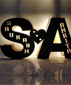 Customized 3D Couple Alphabet Lamp, Floor and Wall Mounted
