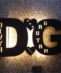 Customized 3D Couple Alphabet Lamp, Floor and Wall Mounted