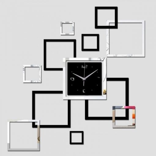 Modern Silver and Black Wall clock - Image 5